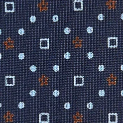 E.Marinella CRAVATTA SARTORIALE CLASSICA IN SETA BLU SCURO Microfantasia fiore