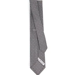 E.Marinella CRAVATTA SARTORIALE CLASSICA IN SETA GRIGIO CHIARO Microfantasia fiore Discount