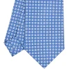 E.Marinella CRAVATTA SARTORIALE CLASSICA IN SETA AZZURRO POLVERE Microfantasia fiore