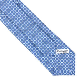 E.Marinella CRAVATTA SARTORIALE CLASSICA IN SETA AZZURRO POLVERE Microfantasia fiore