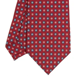 E.Marinella CRAVATTA SARTORIALE CLASSICA IN SETA BORDEAUX Microfantasia fiore Sale