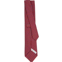 E.Marinella CRAVATTA SARTORIALE CLASSICA IN SETA BORDEAUX Microfantasia fiore Sale