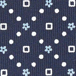 E.Marinella CRAVATTA SARTORIALE CLASSICA IN SETA BLU SCURO Microfantasia fiore New