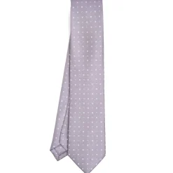 E.Marinella CRAVATTA SARTORIALE CLASSICA IN SETA GRIGIO CHIARO Microfantasia fiore Clearance