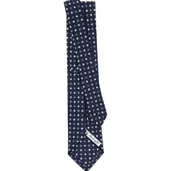 E.Marinella CRAVATTA SARTORIALE CLASSICA IN SETA BLU SCURO Microfantasia fiore Clearance