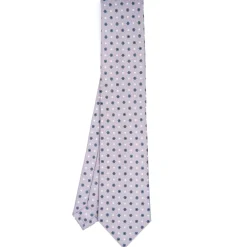 E.Marinella CRAVATTA SARTORIALE CLASSICA IN SETA GRIGIO CHIARO Microfantasia fiore Online