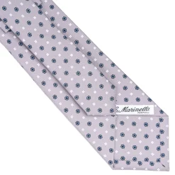 E.Marinella CRAVATTA SARTORIALE CLASSICA IN SETA GRIGIO CHIARO Microfantasia fiore Online
