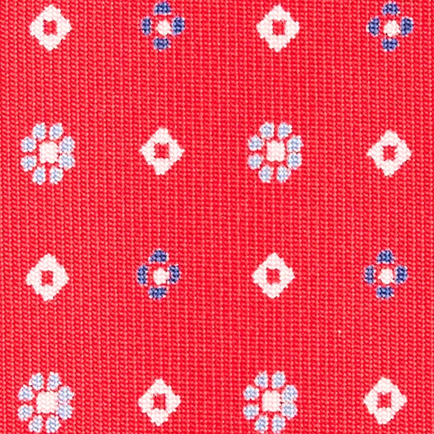 E.Marinella CRAVATTA SARTORIALE CLASSICA IN SETA ROSSA Microfantasia fiore Sale