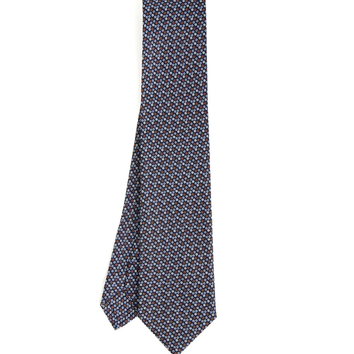 E.Marinella CRAVATTA SARTORIALE CLASSICA IN SETA BLU SCURO Microfantasia fiore Online