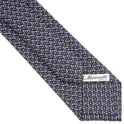 E.Marinella CRAVATTA SARTORIALE CLASSICA IN SETA BLU SCURO Microfantasia fiore Online