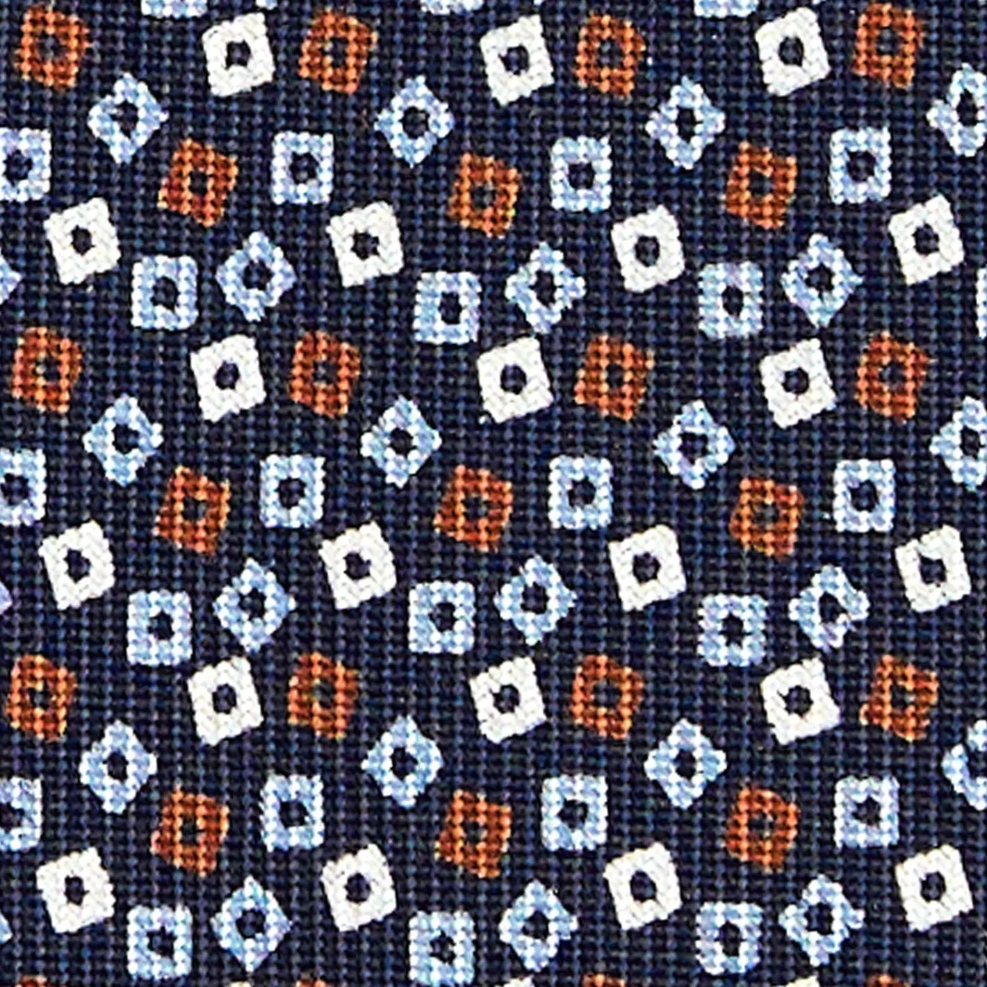 E.Marinella CRAVATTA SARTORIALE CLASSICA IN SETA BLU SCURO Microfantasia fiore Online