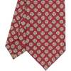 E.Marinella CRAVATTA SARTORIALE CLASSICA IN SETA BORDEAUX Microfantasia fiore Hot