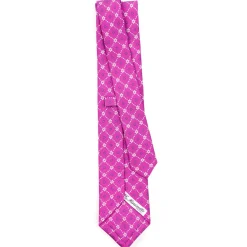 E.Marinella CRAVATTA SARTORIALE CLASSICA IN SETA FUCSIA Microfantasia fiore Sale