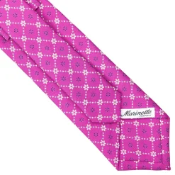 E.Marinella CRAVATTA SARTORIALE CLASSICA IN SETA FUCSIA Microfantasia fiore Sale