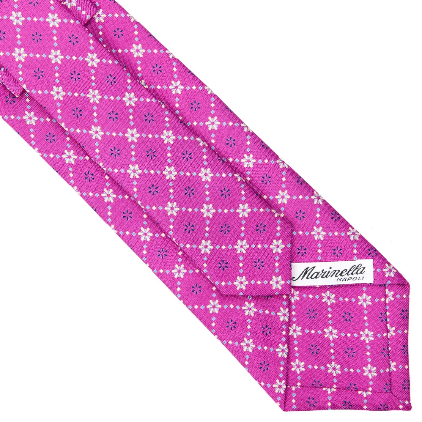E.Marinella CRAVATTA SARTORIALE CLASSICA IN SETA FUCSIA Microfantasia fiore Sale