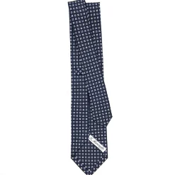 E.Marinella CRAVATTA SARTORIALE CLASSICA IN SETA BLU SCURO Microfantasia fiore Hot