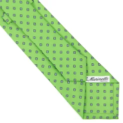 E.Marinella CRAVATTA SARTORIALE CLASSICA IN SETA VERDE CHIARO Microfantasia fiore