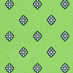 E.Marinella CRAVATTA SARTORIALE CLASSICA IN SETA VERDE CHIARO Microfantasia fiore