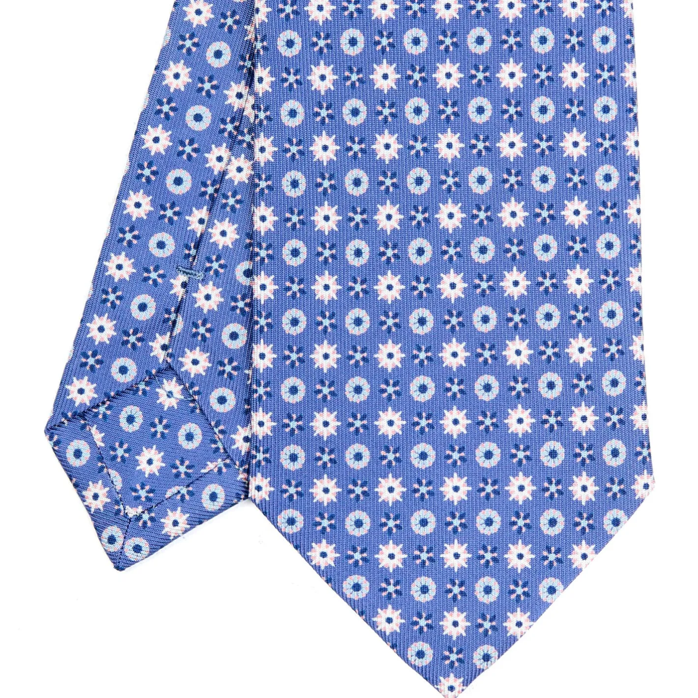 E.Marinella CRAVATTA SARTORIALE CLASSICA IN SETA AZZURRO POLVERE Microfantasia fiore Online