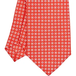 E.Marinella CRAVATTA SARTORIALE CLASSICA IN SETA ROSSA Microfantasia fiore Online