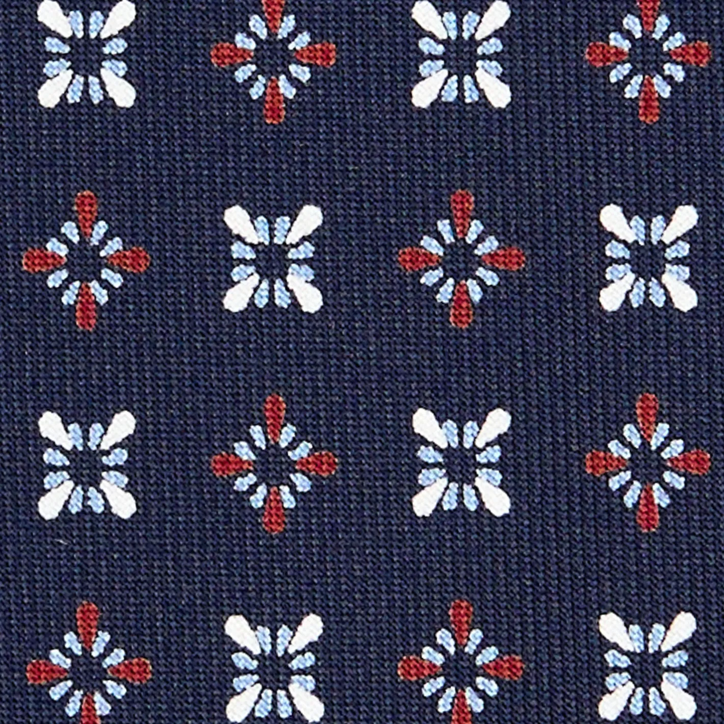 E.Marinella CRAVATTA SARTORIALE CLASSICA IN SETA BLU SCURO Microfantasia fiore Hot