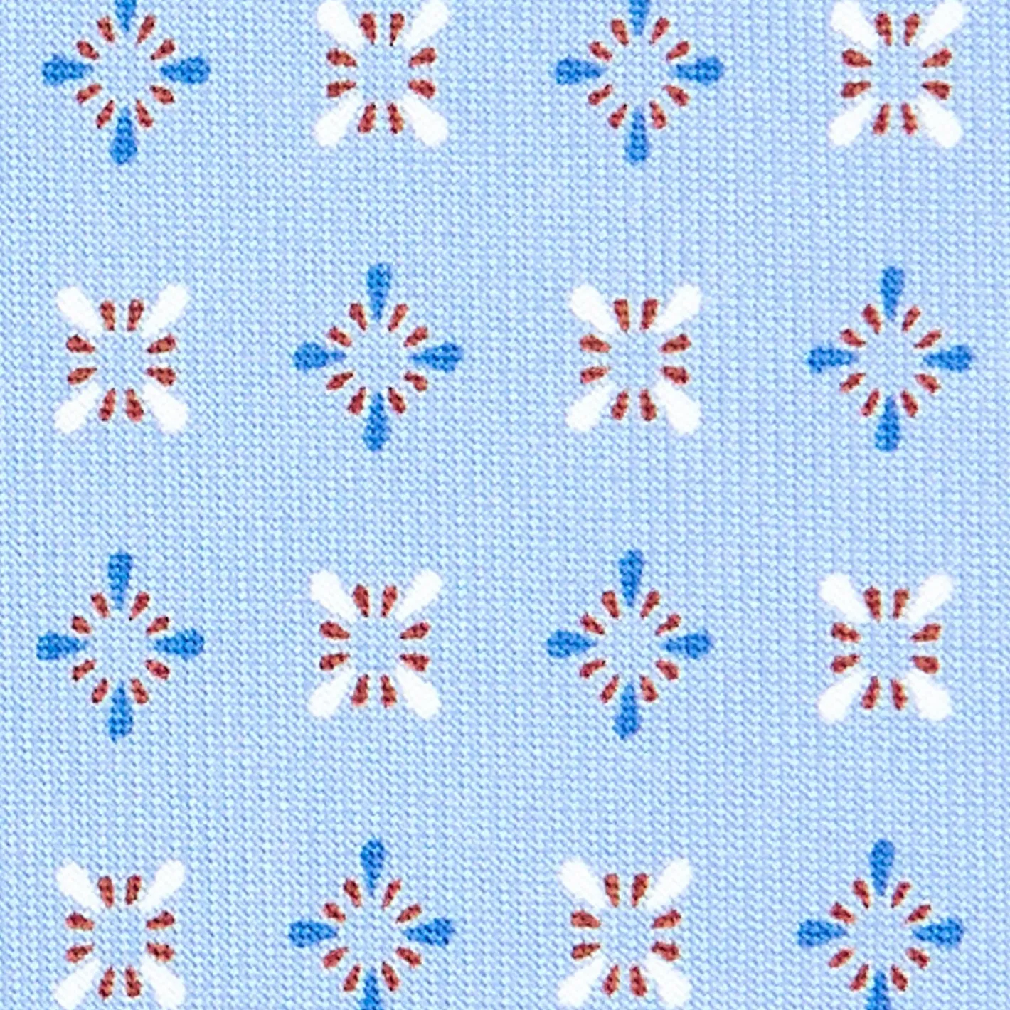 E.Marinella CRAVATTA SARTORIALE CLASSICA IN SETA AZZURRA Microfantasia fiore Discount