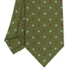 E.Marinella CRAVATTA SARTORIALE CLASSICA IN SETA VERDE OLIVA Microfantasia fiore Outlet