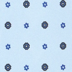 E.Marinella CRAVATTA SARTORIALE CLASSICA IN SETA AZZURRA Microfantasia fiore Online