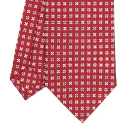 E.Marinella CRAVATTA SARTORIALE CLASSICA IN SETA BORDEAUX Microfantasia fiore Sale