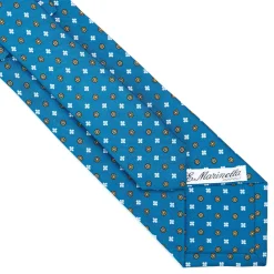 E.Marinella CRAVATTA SARTORIALE CLASSICA IN SETA BLU MEDIO Microfantasia fiore Online