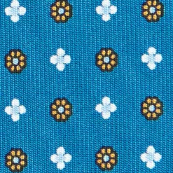 E.Marinella CRAVATTA SARTORIALE CLASSICA IN SETA BLU MEDIO Microfantasia fiore Online
