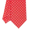 E.Marinella CRAVATTA SARTORIALE CLASSICA IN SETA ROSSA Microfantasia fiore Outlet