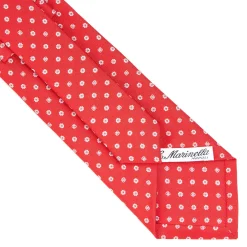 E.Marinella CRAVATTA SARTORIALE CLASSICA IN SETA ROSSA Microfantasia fiore Outlet