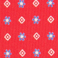 E.Marinella CRAVATTA SARTORIALE CLASSICA IN SETA ROSSA Microfantasia fiore Online