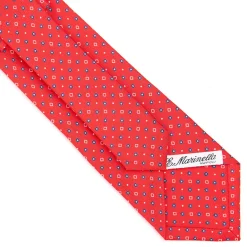 E.Marinella CRAVATTA SARTORIALE CLASSICA IN SETA ROSSA Microfantasia fiore Online