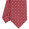 E.Marinella CRAVATTA SARTORIALE CLASSICA IN SETA BORDEAUX Microfantasia fiore Outlet