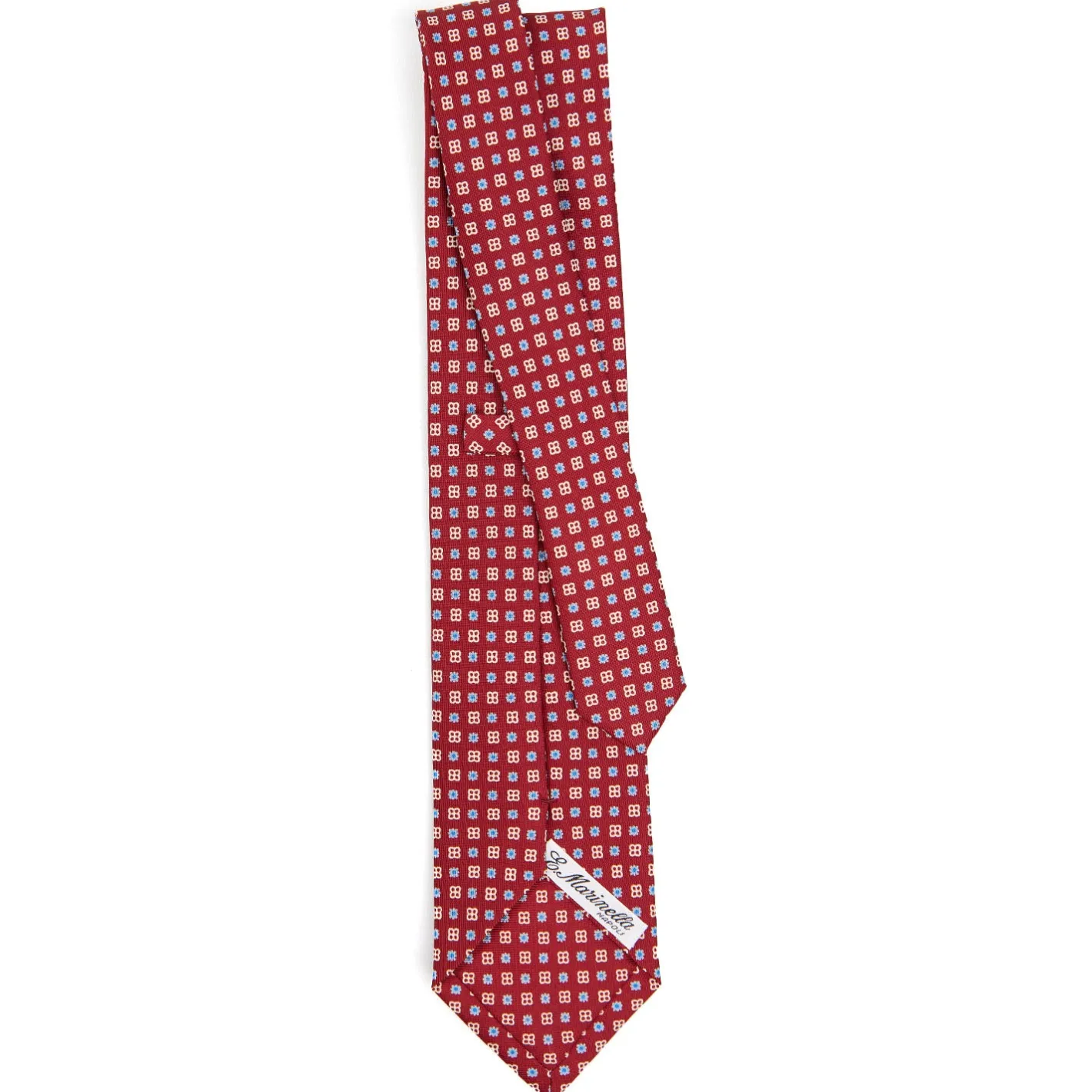 E.Marinella CRAVATTA SARTORIALE CLASSICA IN SETA BORDEAUX Microfantasia fiore Outlet