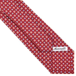 E.Marinella CRAVATTA SARTORIALE CLASSICA IN SETA BORDEAUX Microfantasia fiore Outlet