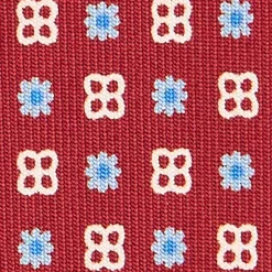 E.Marinella CRAVATTA SARTORIALE CLASSICA IN SETA BORDEAUX Microfantasia fiore Outlet