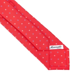 E.Marinella CRAVATTA SARTORIALE CLASSICA IN SETA ROSSA Microfantasia fiore Outlet