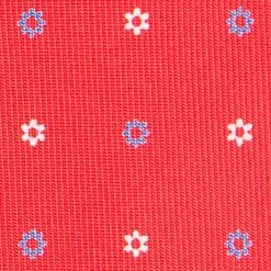 E.Marinella CRAVATTA SARTORIALE CLASSICA IN SETA ROSSA Microfantasia fiore Outlet
