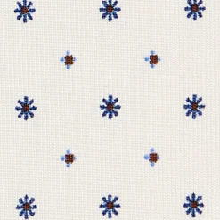 E.Marinella CRAVATTA SARTORIALE CLASSICA IN SETA BIANCA Microfantasia fiore Clearance