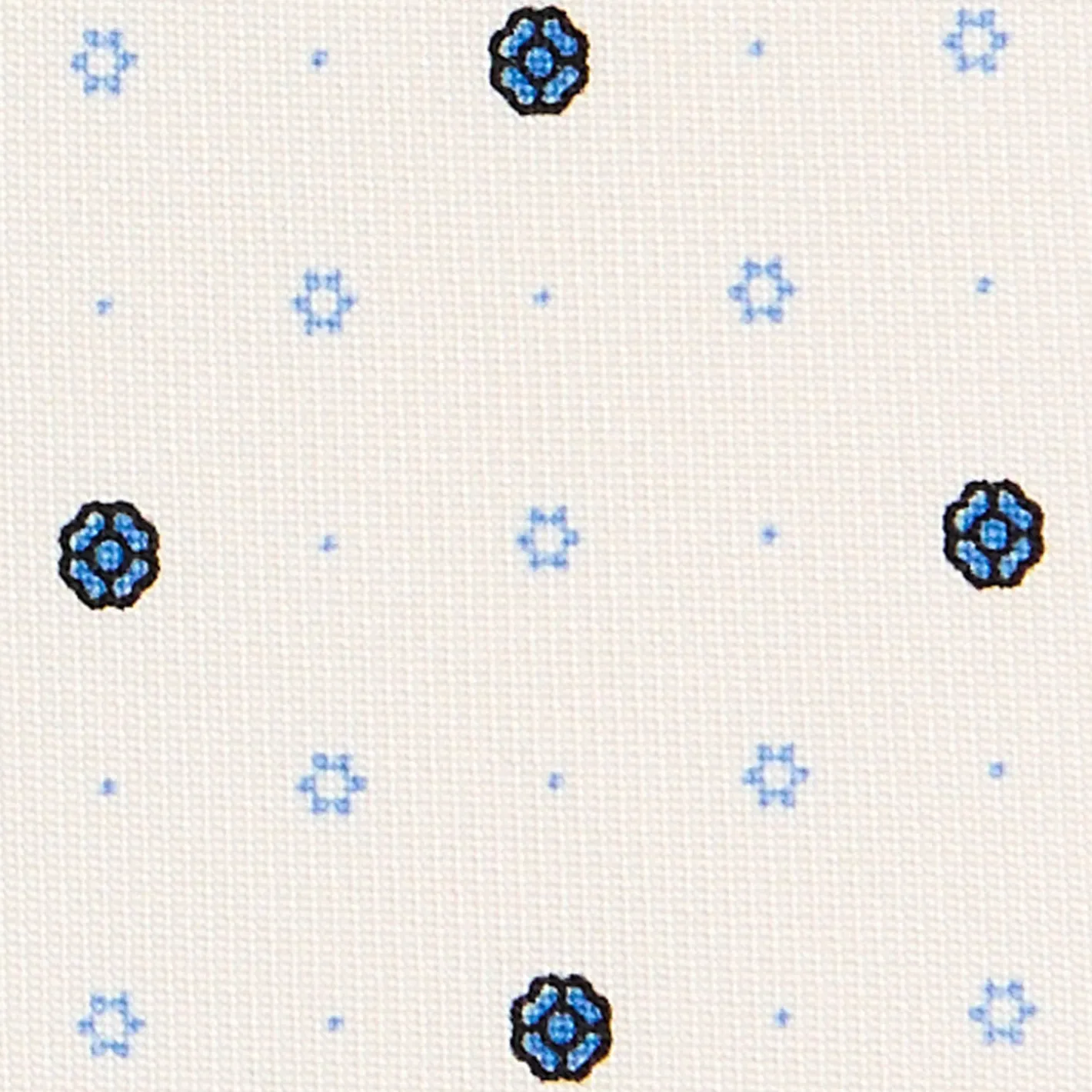 E.Marinella CRAVATTA SARTORIALE CLASSICA IN SETA BIANCA Microfantasia fiore Outlet