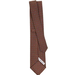 E.Marinella CRAVATTA SARTORIALE CLASSICA IN SETA MARRONE SCURO Microfantasia fiore Online