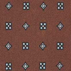 E.Marinella CRAVATTA SARTORIALE CLASSICA IN SETA MARRONE SCURO Microfantasia fiore Online