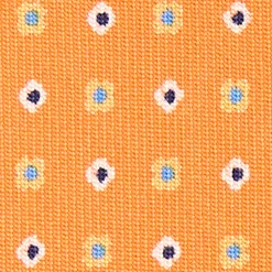E.Marinella CRAVATTA SARTORIALE CLASSICA IN SETA ARANCIONE Microfantasia fiore Sale