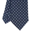 E.Marinella CRAVATTA SARTORIALE CLASSICA IN SETA BLU SCURO Microfantasia fiore Best