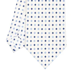 E.Marinella CRAVATTA SARTORIALE CLASSICA IN SETA BIANCA Microfantasia fiore Online