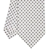 E.Marinella CRAVATTA SARTORIALE CLASSICA IN SETA BIANCA Microfantasia fiore Outlet