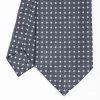 E.Marinella CRAVATTA SARTORIALE CLASSICA IN SETA GRIGIO SCURO Microfantasia fiore Outlet